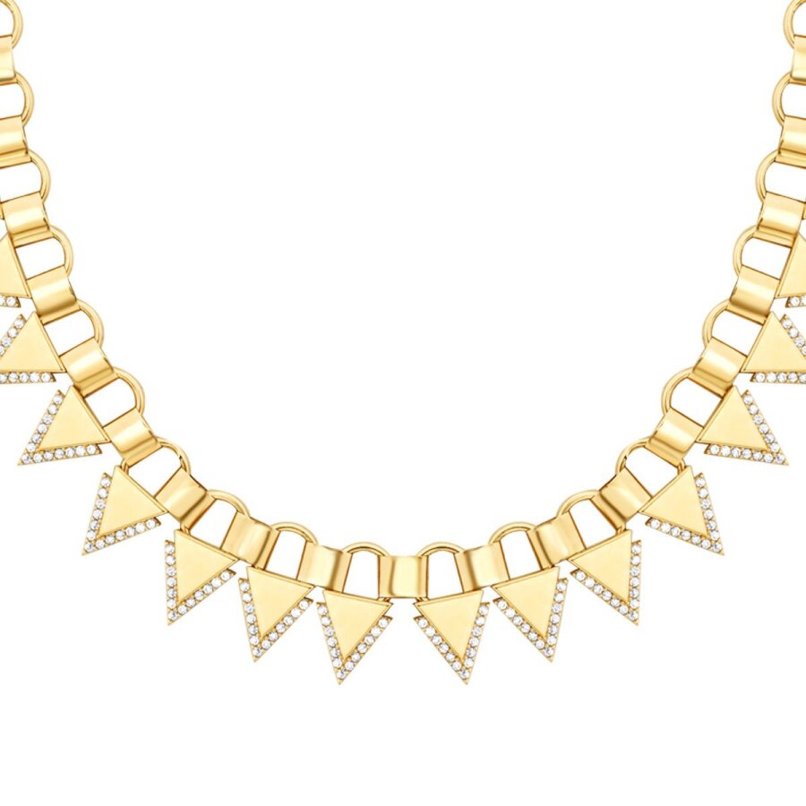 Gold Triangle Stone Collar Necklace