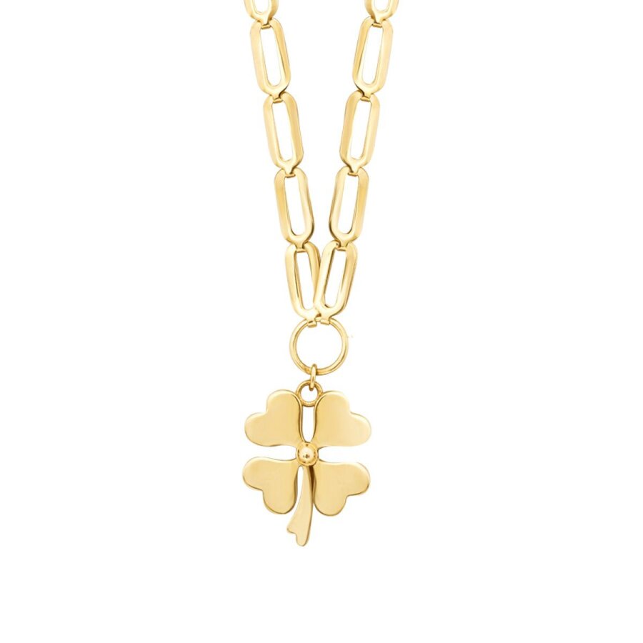 Gold Chain Clover Necklace