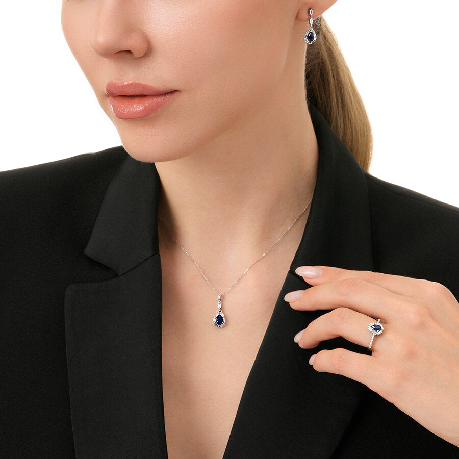 0.66 Carat Diamond Sapphire Ring