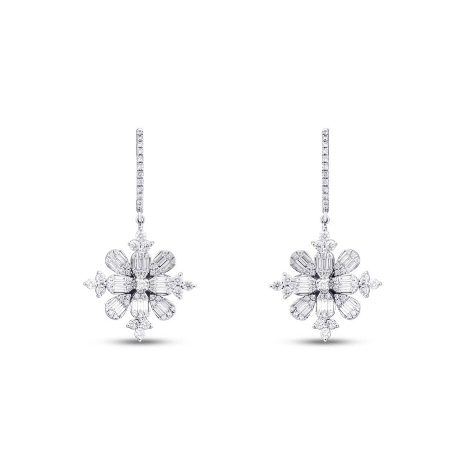 1.76 Carat Diamond Baguette Earrings