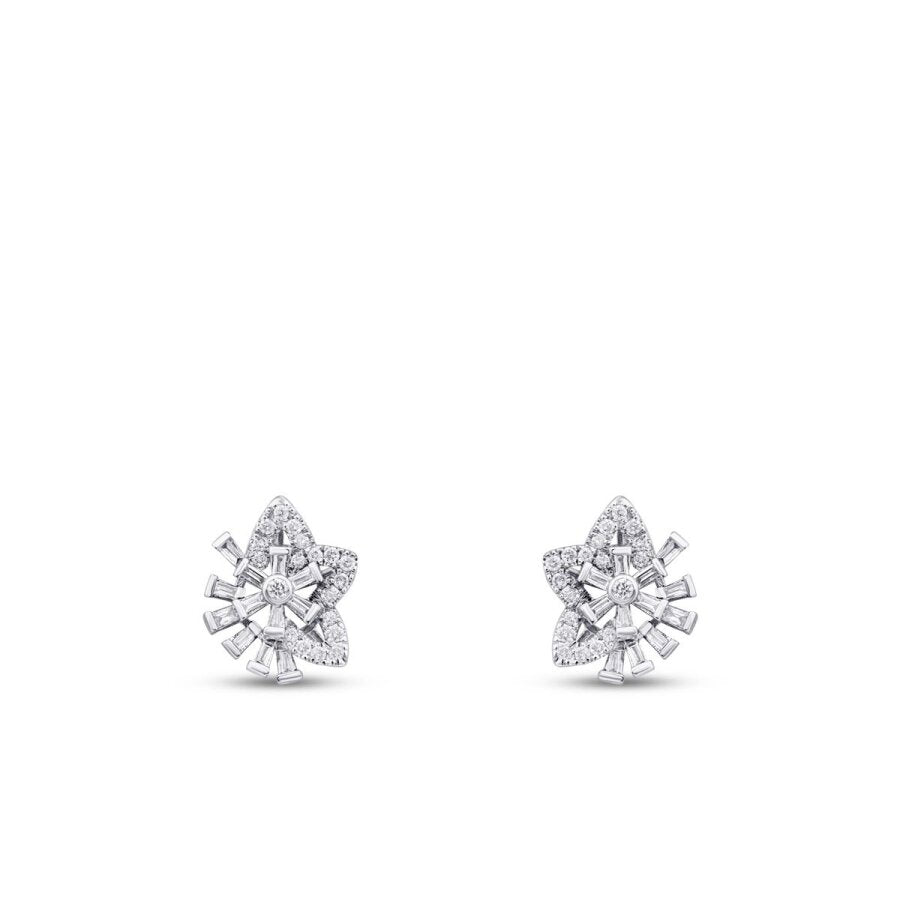0.41 Carat Diamond Baguette Star Earrings