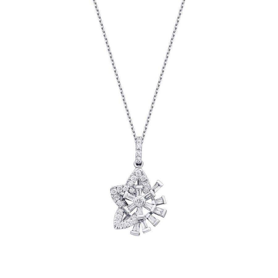 0,23 Carat Diamond Baguette Star Necklace