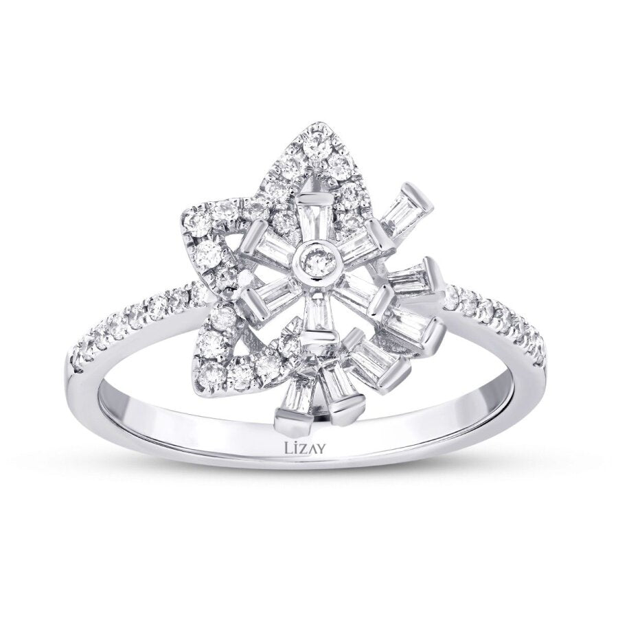 0,30 Carat Diamond Baguette Star Ring