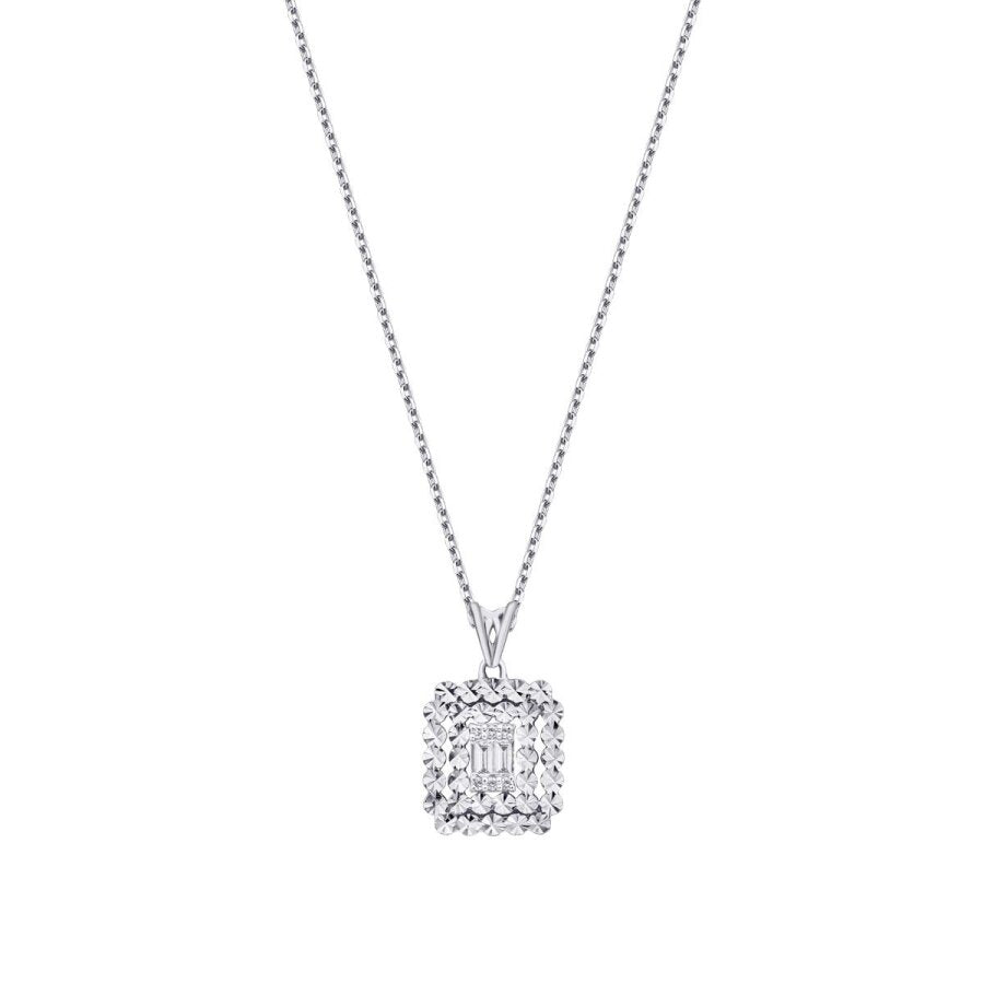 0,08 Carat Diamond Baguette Necklace