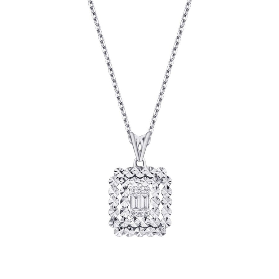 0,08 Carat Diamond Baguette Necklace