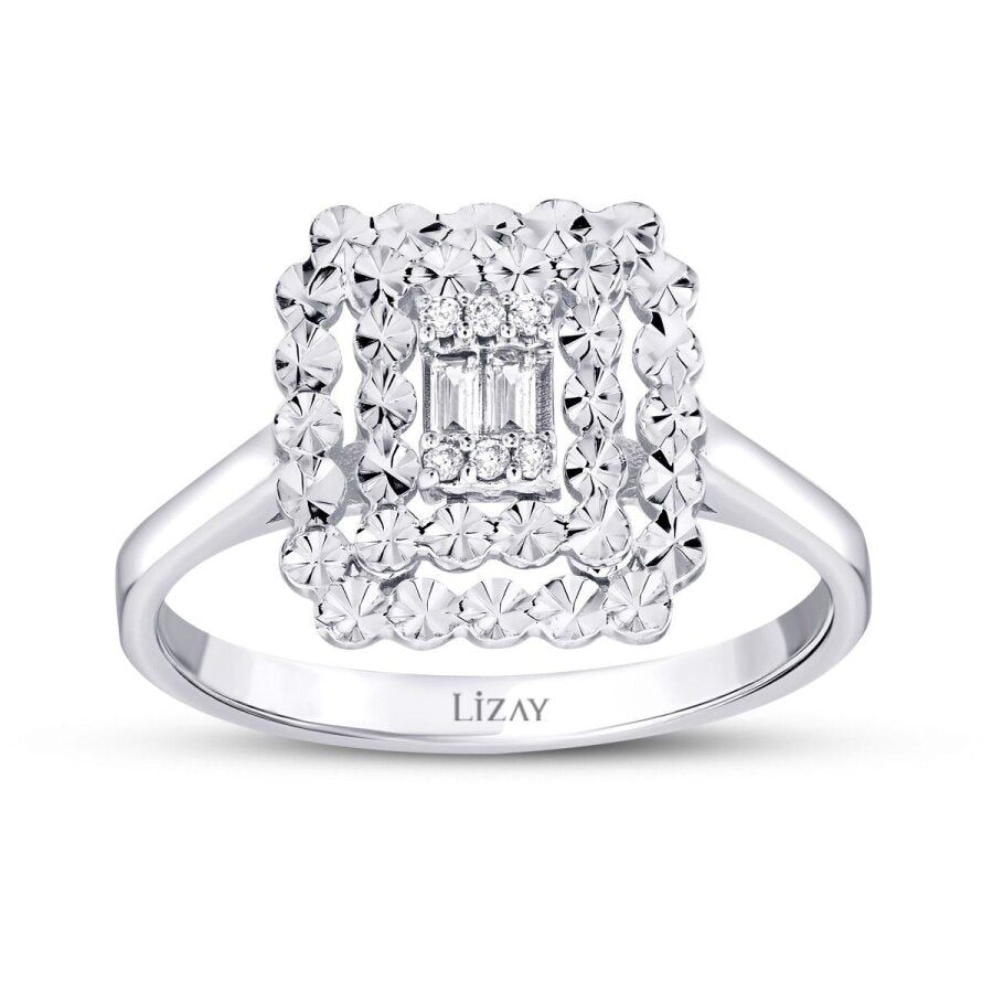 0,08 Carat Diamond Baguette Ring