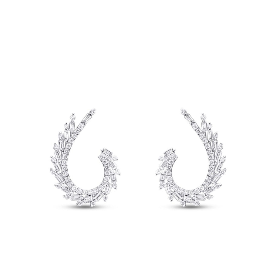 1.12 Carat Diamond Baguette Earrings