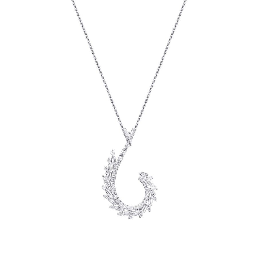 0.96 Carat Diamond Baguette Necklace