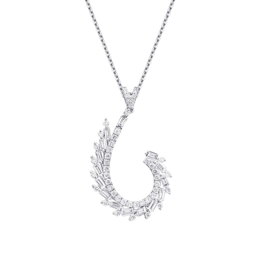 0.96 Carat Diamond Baguette Necklace