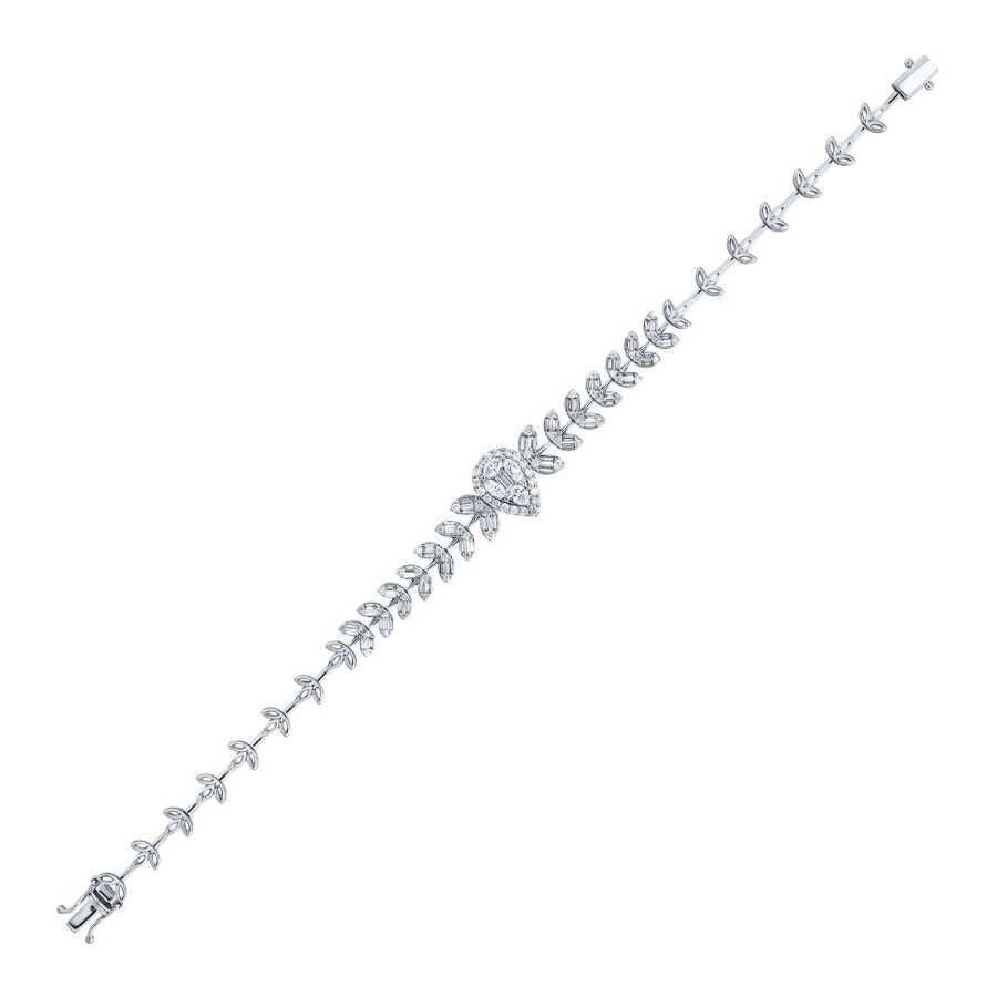 1,47 Carat Diamond Baguette Pear Bracelet