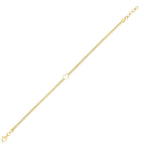 Gold Heart-Shaped Fishbone Chain Bracelet