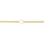 Gold Heart-Shaped Fishbone Chain Bracelet