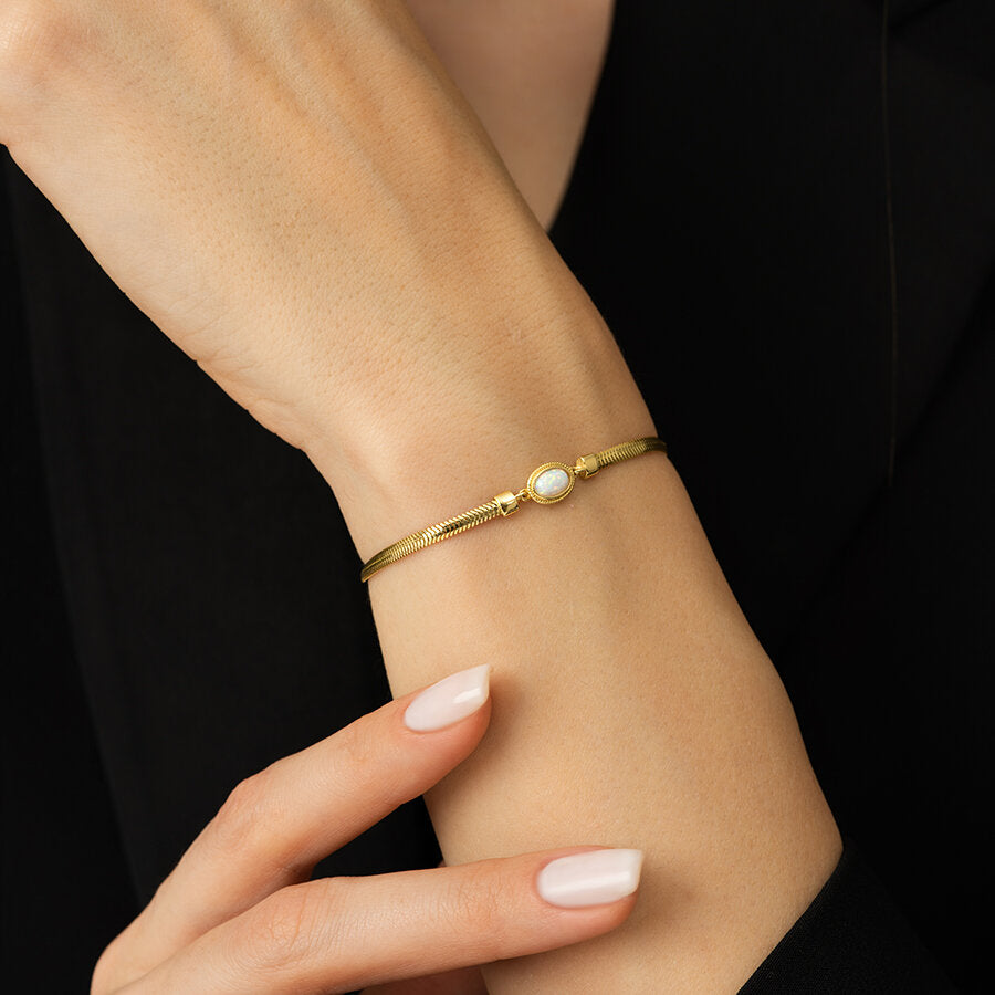 Gold Opal Stone Bracelet