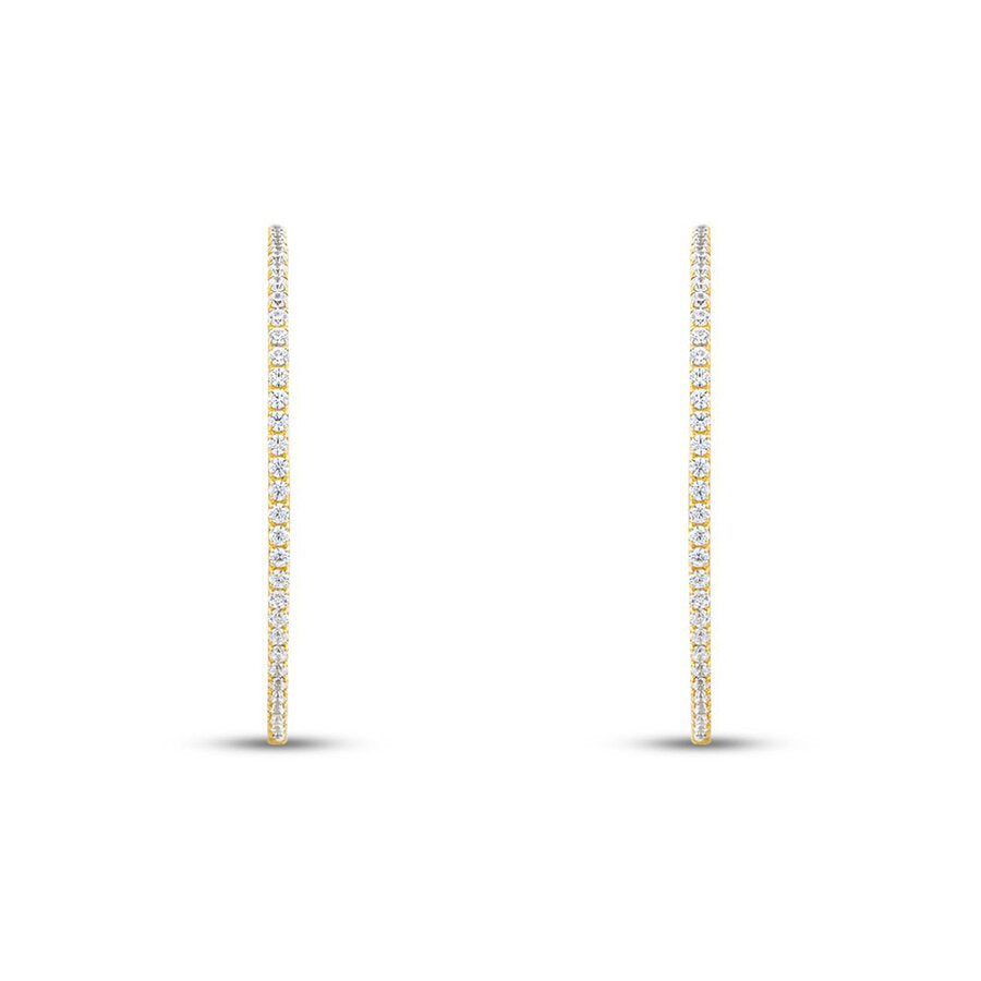 Gold Stone Hoop Earrings