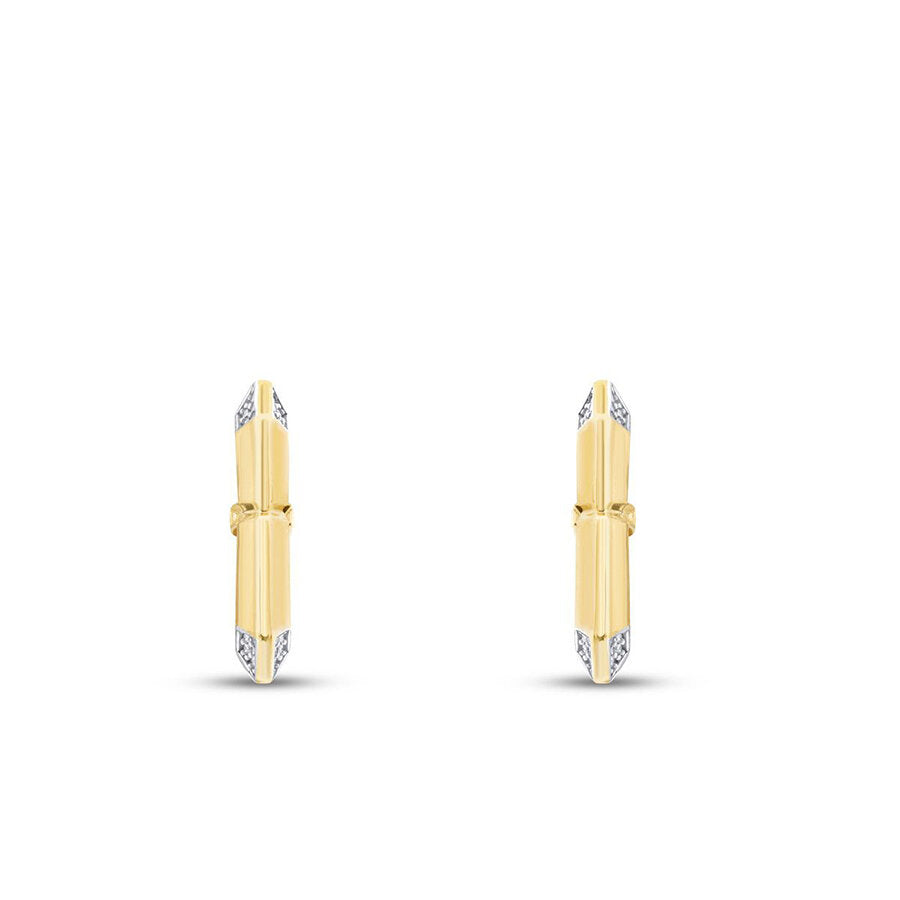 Gold Geometric Stone Earrings