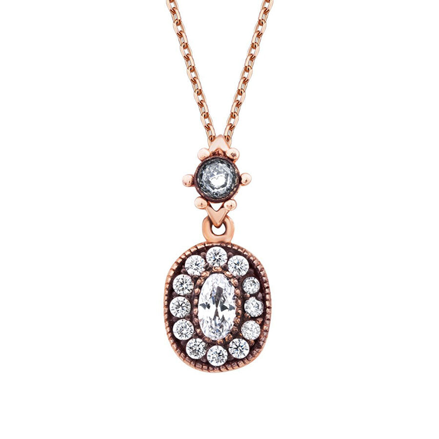 Gold Oval Stone Necklace