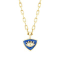 Gold Enamel Evil Eye Medallion Necklace