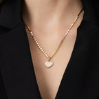 Gold Mother-of-Pearl Heart Necklace