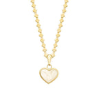 Gold Mother-of-Pearl Heart Necklace