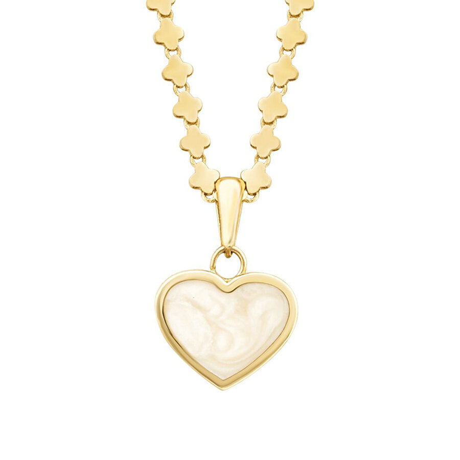 Gold Mother-of-Pearl Heart Necklace