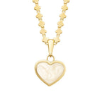 Gold Mother-of-Pearl Heart Necklace