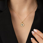 Gold Blue Stone Eye Necklace