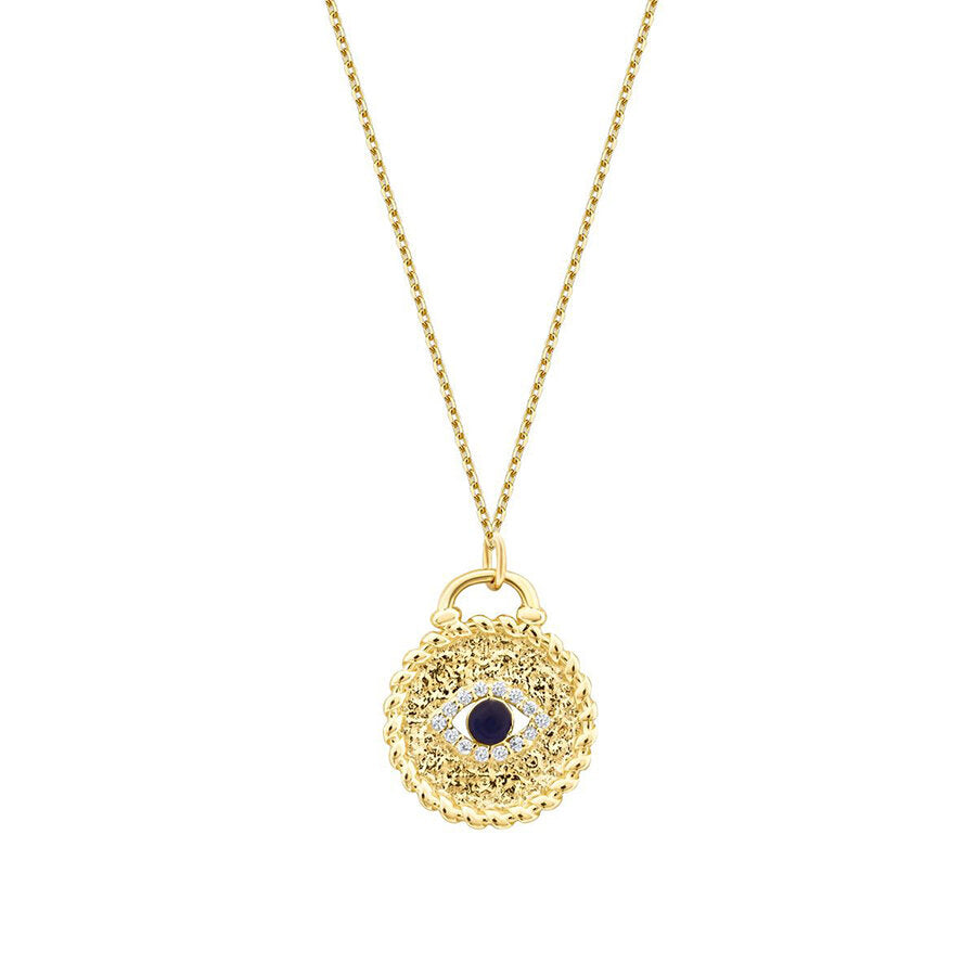 Gold Blue Stone Eye Necklace