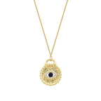 Gold Blue Stone Eye Necklace