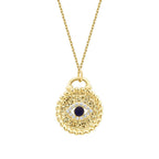 Gold Blue Stone Eye Necklace