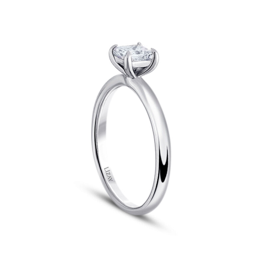 0,50 Carat Diamond Princess Solitaire Engagement Ring