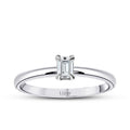 0.20 Carat Diamond Emerald Solitaire Engagement Ring