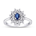 0.57 Carat Diamond Sapphire Ring