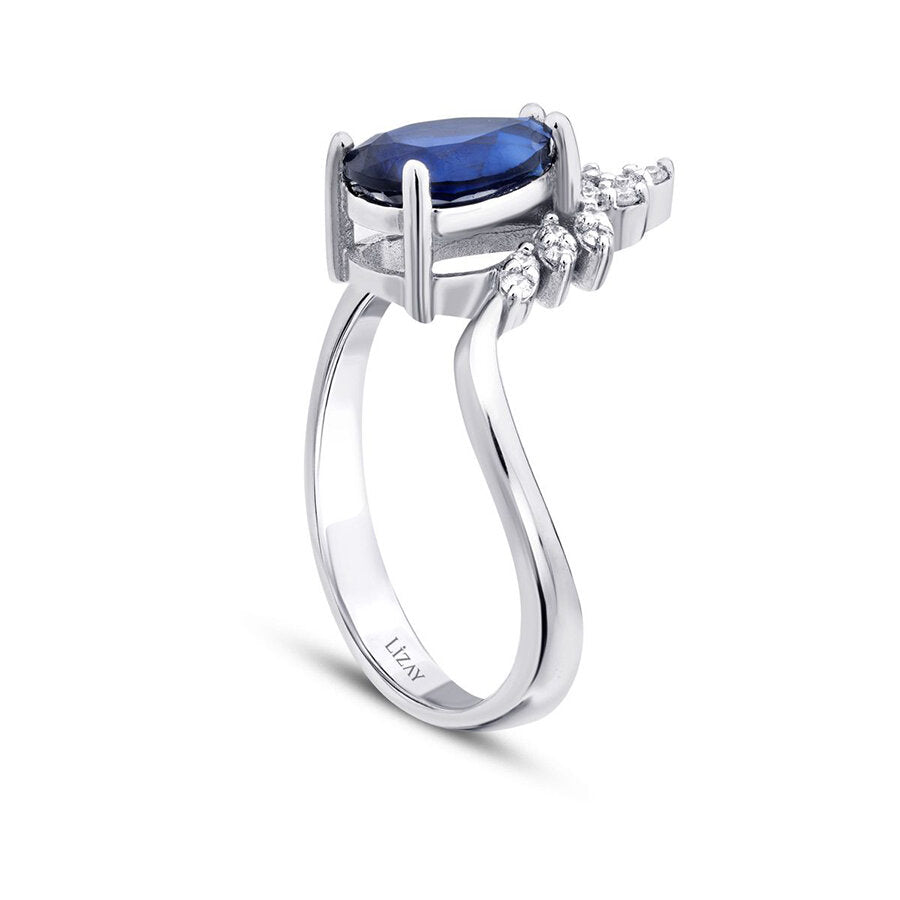 2.19 Carat Diamond Sapphire Ring