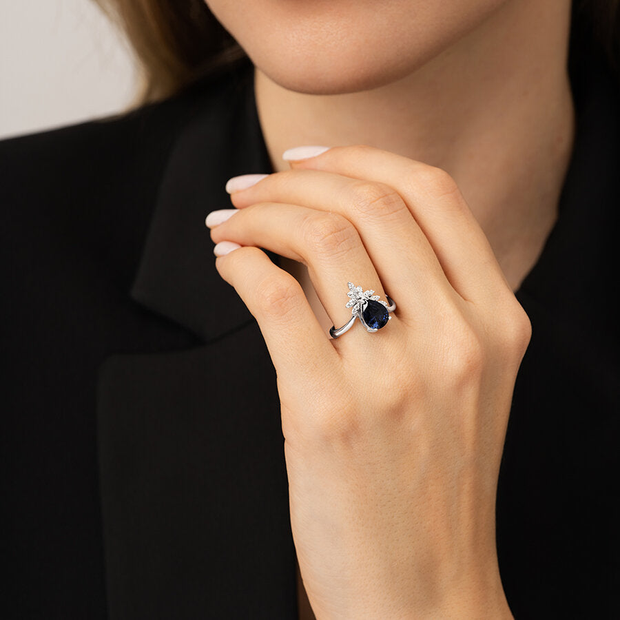 2.19 Carat Diamond Sapphire Ring