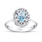 0.60 Carat Diamond Blue Topaz Ring