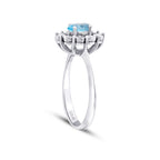 0.60 Carat Diamond Blue Topaz Ring