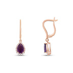 1.25 Carat Diamond Amethyst Earrings