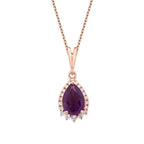0.64 Carat Diamond Amethyst Necklace