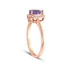 0.56 Carat Diamond Amethyst Ring