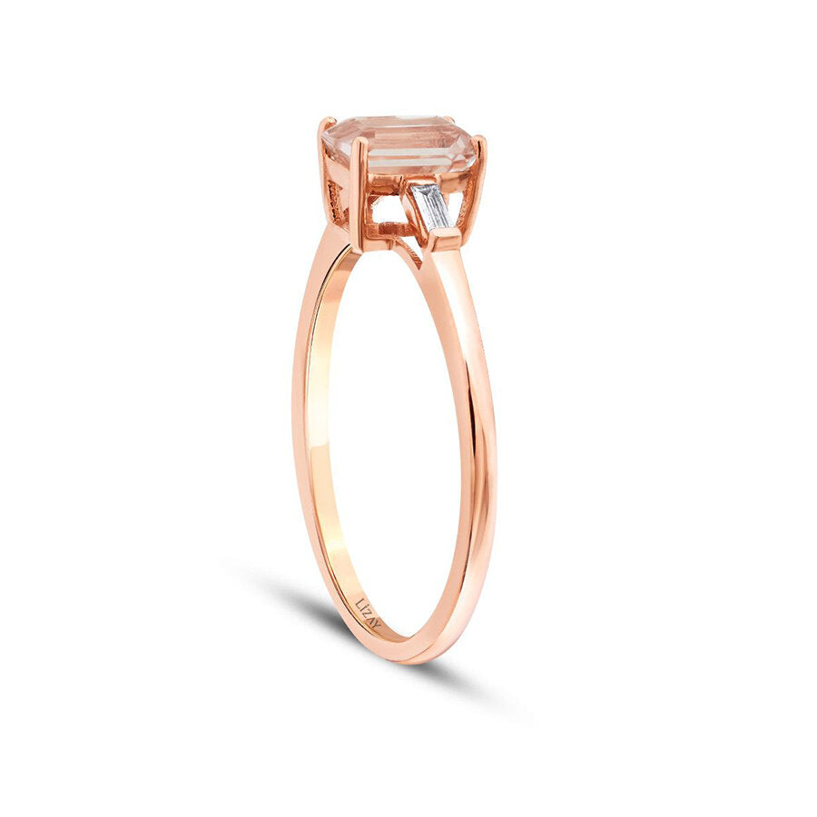 0.66 Carat Diamond Morganite Ring