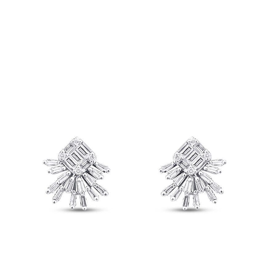 0.59 Carat Diamond Baguette Earrings
