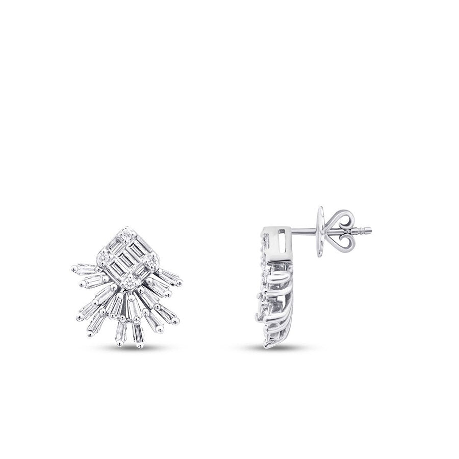 0.59 Carat Diamond Baguette Earrings