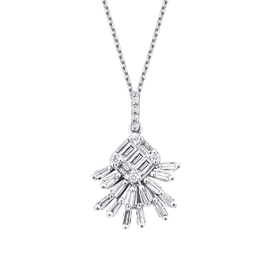 0,33 Carat Diamond Baguette Necklace