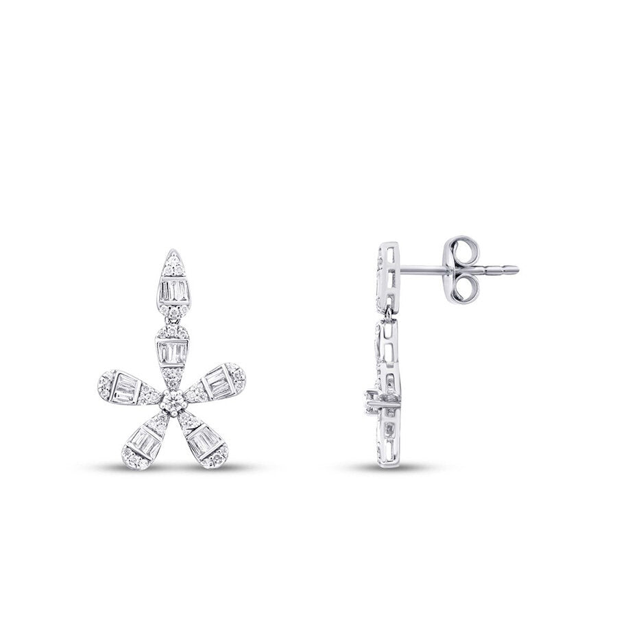 0.50 Carat Diamond Baguette Earrings