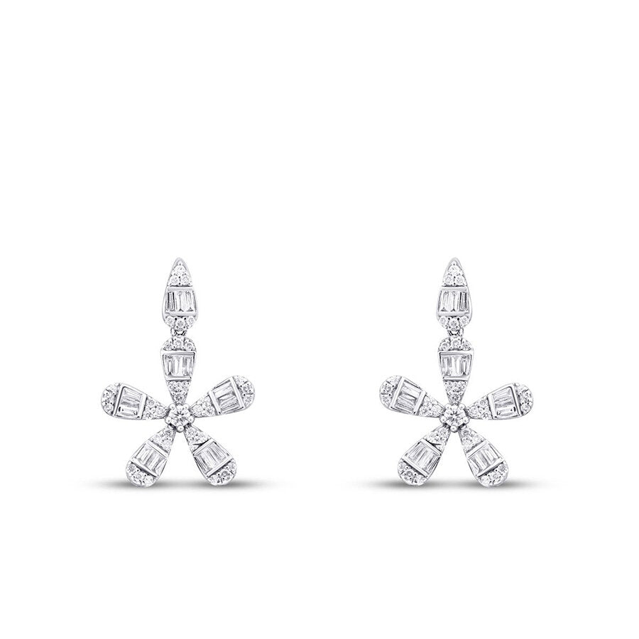 0.50 Carat Diamond Baguette Earrings