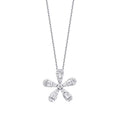 0,23 Carat Diamond Baguette Flower Necklace