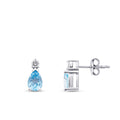1.83 Carat Diamond Blue Topaz Earrings
