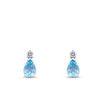 1.83 Carat Diamond Blue Topaz Earrings