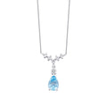 1.05 Carat Diamond Blue Topaz Necklace