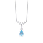 1.05 Carat Diamond Blue Topaz Necklace